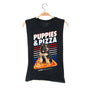 Puppies & Pizza Unisex Muscle Tank in black
