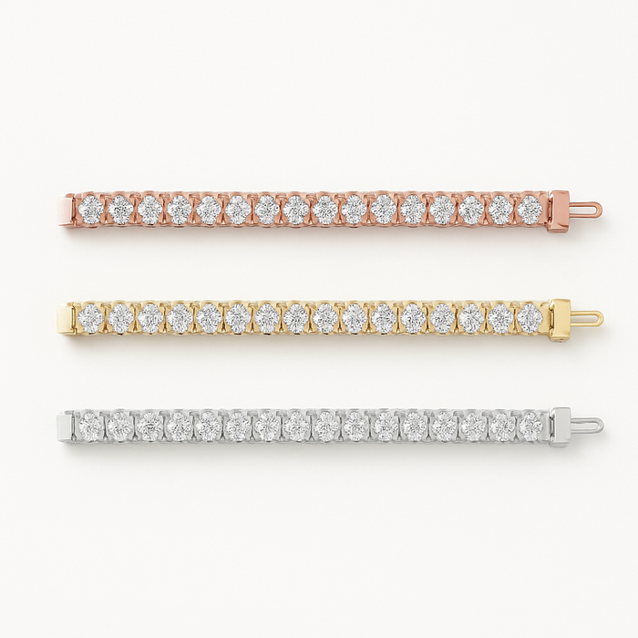 Conjunto de tres pulseras tenis con moissanita creada en laboratorio de 6 ct DEW, foto 14