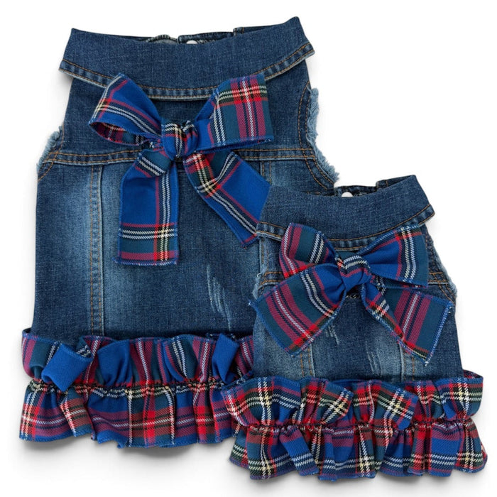 Chaleco para perro Red/Blue Plaid Ruffle, foto 2