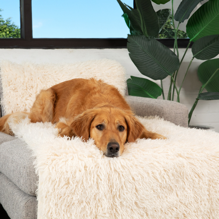 PupProtector Luxe Waterproof Bed Runner, Plush Sheep Ivory, photo 3