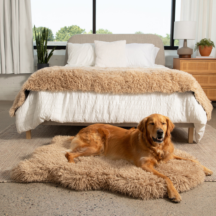 PupRug Luxe Faux Fur Orthopedic Dog Bed, Plush Sheep Tan, photo 3