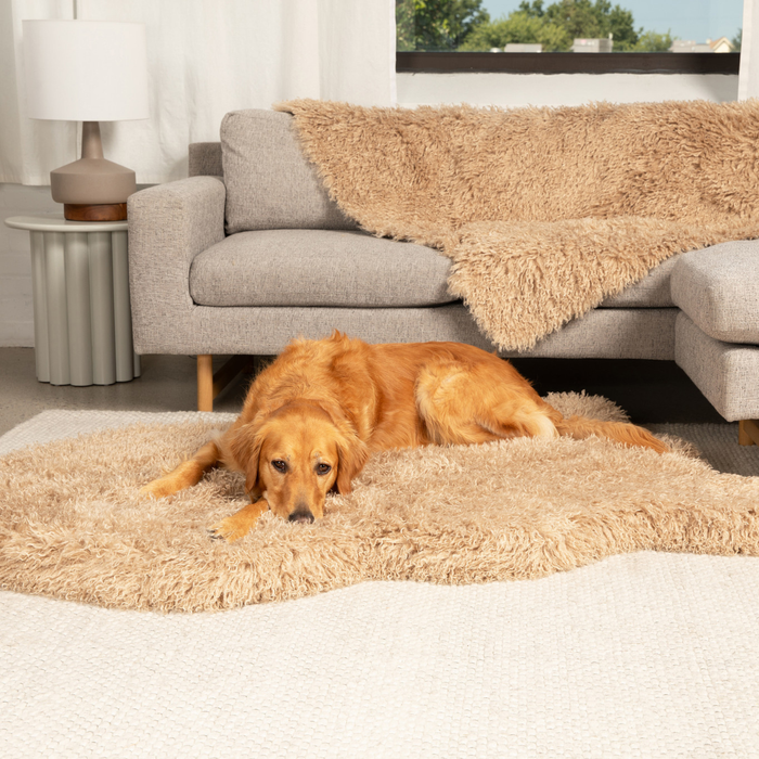 PupRug Luxe Faux Fur Orthopedic Dog Bed, Plush Sheep Tan, photo 12