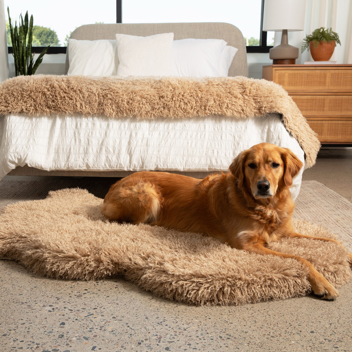 PupRug Luxe Faux Fur Orthopedic Dog Bed, Plush Sheep Tan, photo 2