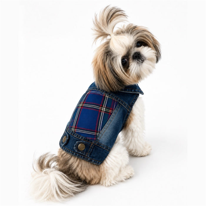 Red/Blue Plaid Panel Vest, photo 2