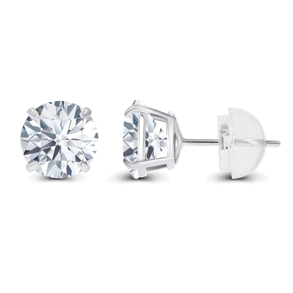 2.50 CTW Lab-Created Moissanite Studs in 14K White Gold, photo 2