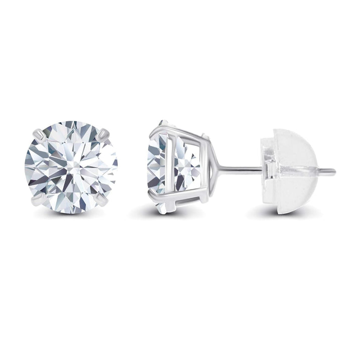 2.50 CTW Lab-Created Moissanite Studs in 14K White Gold, photo 2