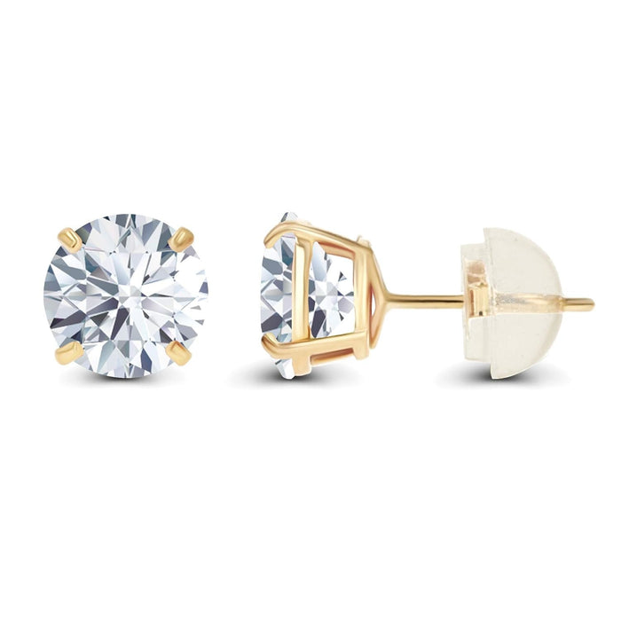 Aretes de botón con diamantes cultivados en laboratorio de 1.50 CTW en oro de 14K, foto 4