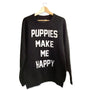 Puppies Make Me Happy Unisex Crewneck Sweatshirt in black