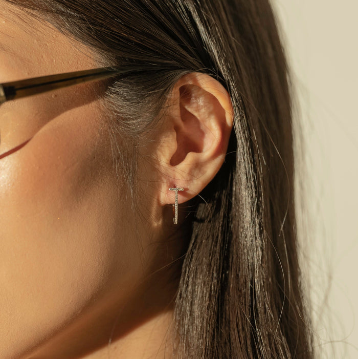 Aretes de aro Taylor con zirconias cúbicas, foto 4