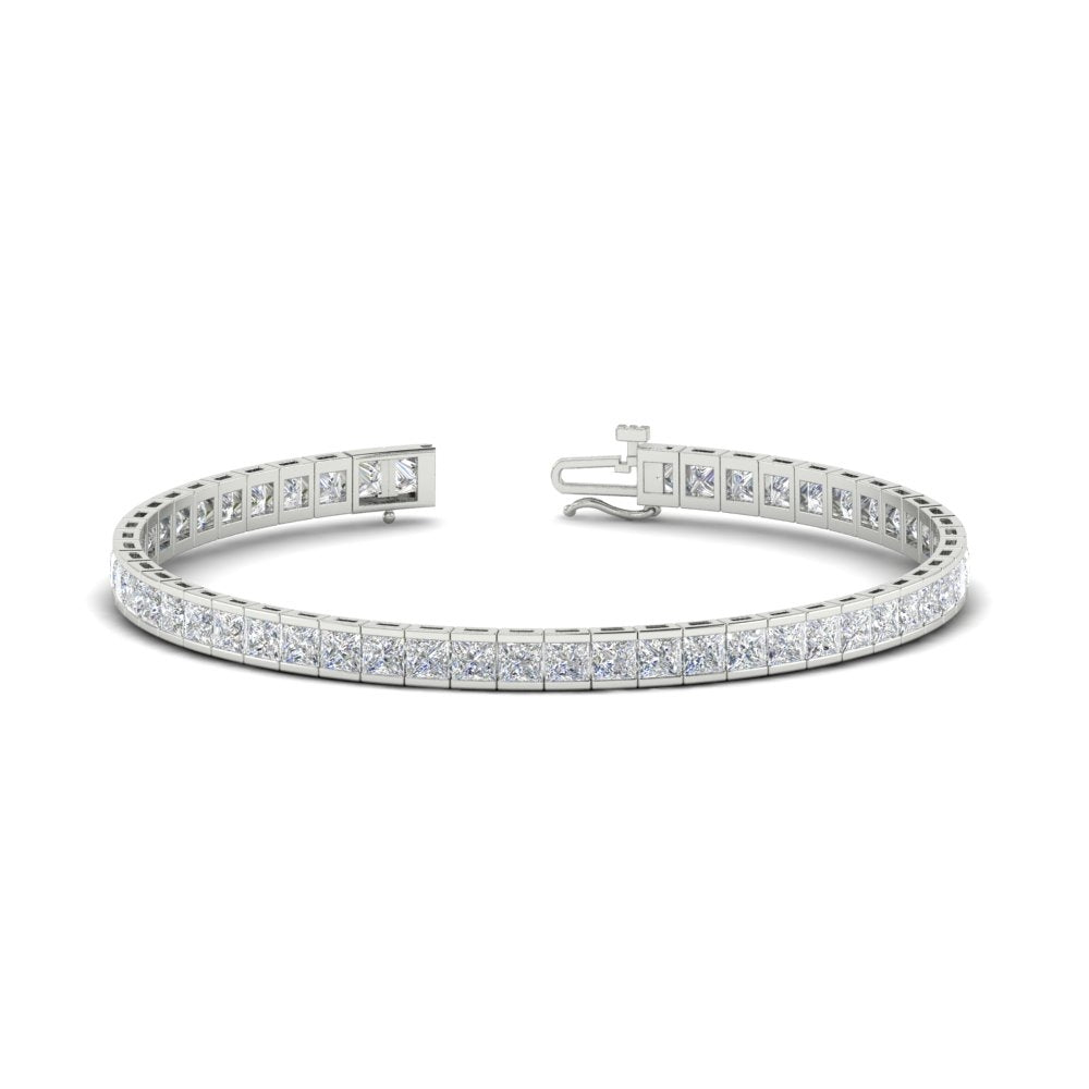 Pulsera tenis con moissanita talla princesa creada en laboratorio de 6.00 CTW, foto 1