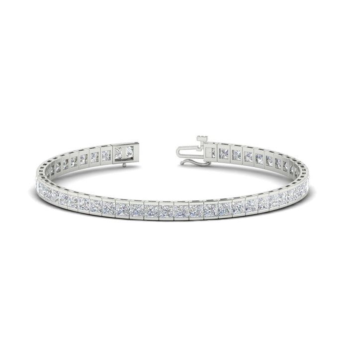 Pulsera tenis con moissanita talla princesa creada en laboratorio de 6.00 CTW, foto 1