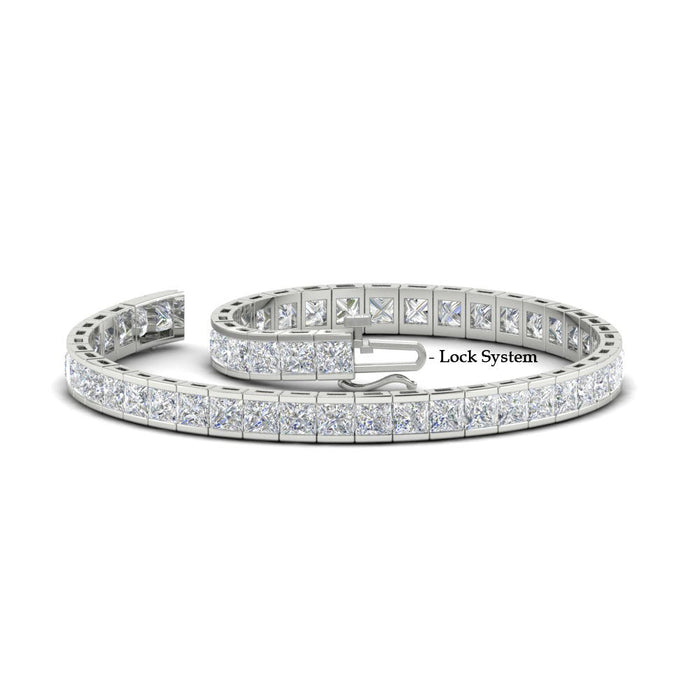 Pulsera tenis con moissanita talla princesa creada en laboratorio de 6.00 CTW, foto 2