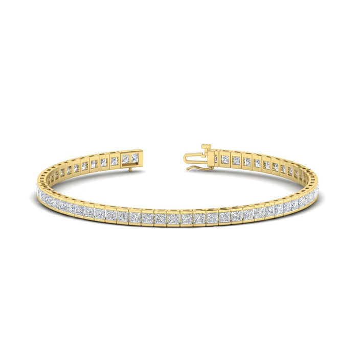 Pulsera tenis con moissanita talla princesa creada en laboratorio de 6.00 CTW, foto 4
