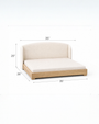 Haven dog bed dimensions: 35 in wide, 26 in deep, 20 in backrest