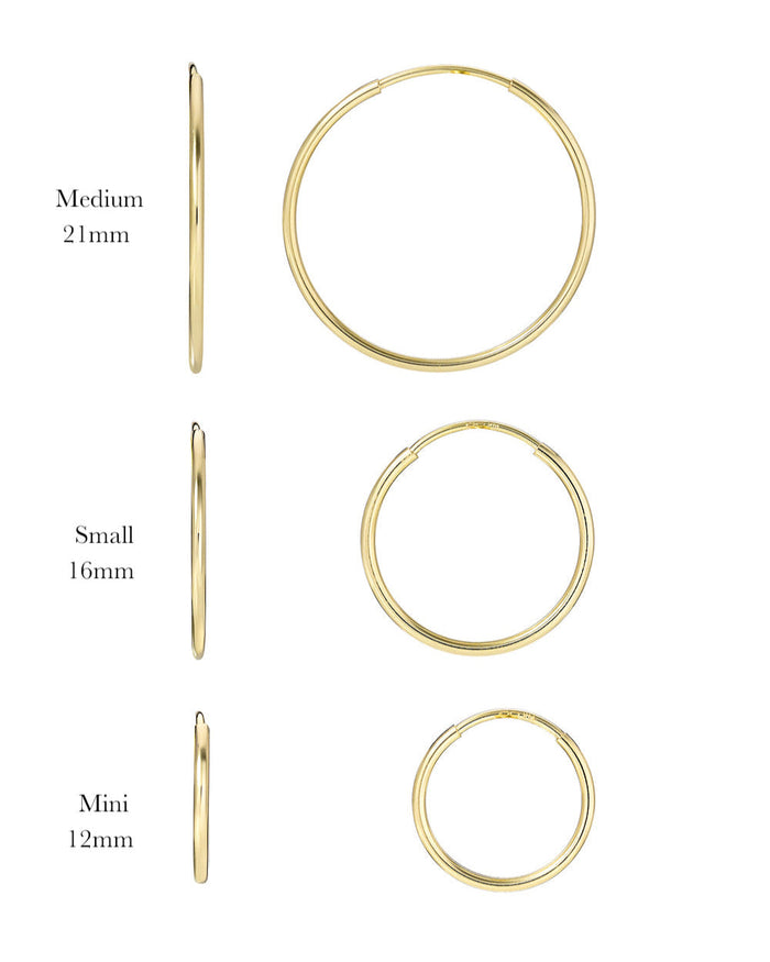 Aretes de aro de hilo pequeños en oro de 14K, foto 4