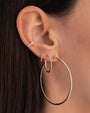 Aretes de aro grandes con diamantes pavé en oro de 14K, foto 2
