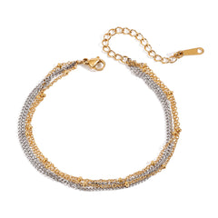 Two Tone Layered Chain Bracelet
