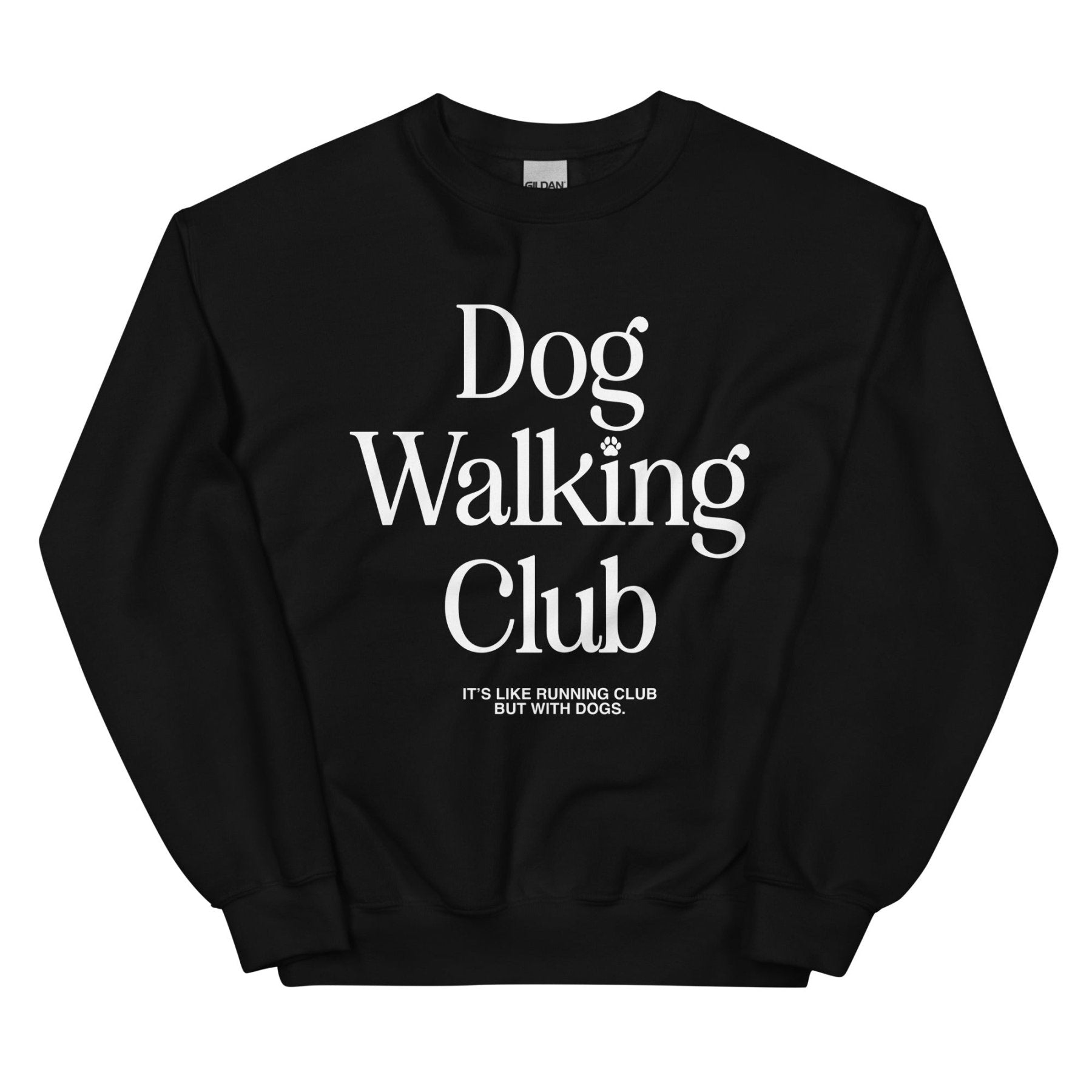 Dog Walking Club Unisex Crewneck Sweatshirt in black