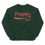 Enjoy Puppies Make Me Happy Unisex Crewneck Sweatshirt in forest green