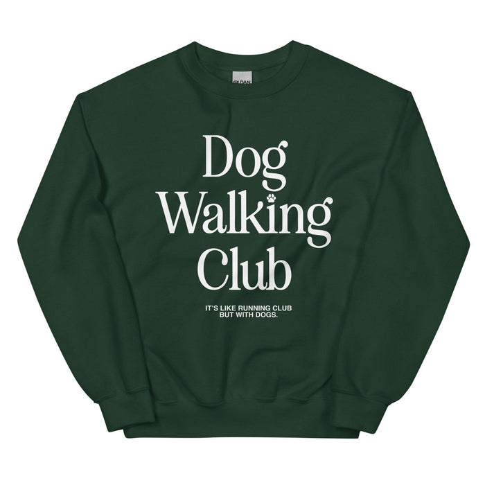 Dog Walking Club Unisex Crewneck Sweatshirt in forest green