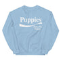 Enjoy Puppies Make Me Happy Crewneck Sweatshirt in light blue