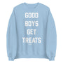 Good Boys Get Treats Unisex Crewneck Sweatshirt in light blue