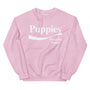 Enjoy Puppies Make Me Happy Crewneck Sweatshirt in light pink
