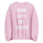 Good Boys Get Treats Unisex Crewneck Sweatshirt in light pink