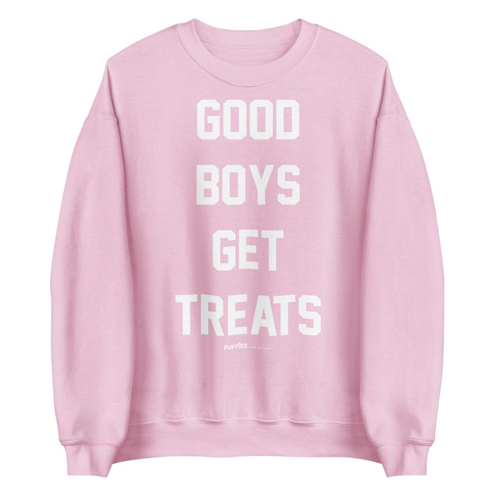 Good Boys Get Treats Unisex Crewneck Sweatshirt in light pink