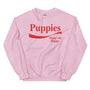 Enjoy Puppies Make Me Happy Unisex Crewneck Sweatshirt in light pink
