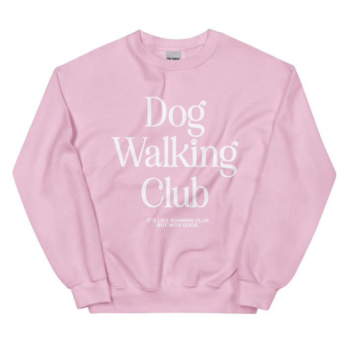 Dog Walking Club Unisex Crewneck Sweatshirt in light pink