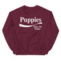 Enjoy Puppies Make Me Happy Crewneck Sweatshirt in maroon