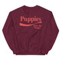 Enjoy Puppies Make Me Happy Unisex Crewneck Sweatshirt in maroon