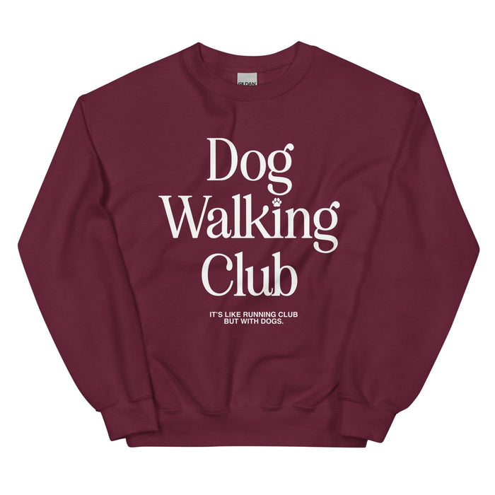 Dog Walking Club Unisex Crewneck Sweatshirt in maroon