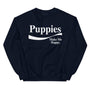 Enjoy Puppies Make Me Happy Crewneck Sweatshirt in navy