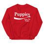 Enjoy Puppies Make Me Happy Crewneck Sweatshirt in red