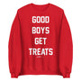 Good Boys Get Treats Unisex Crewneck Sweatshirt in red