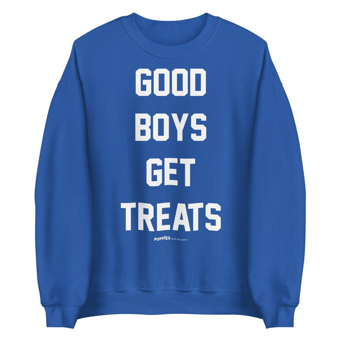 Good Boys Get Treats Unisex Crewneck Sweatshirt in royal blue
