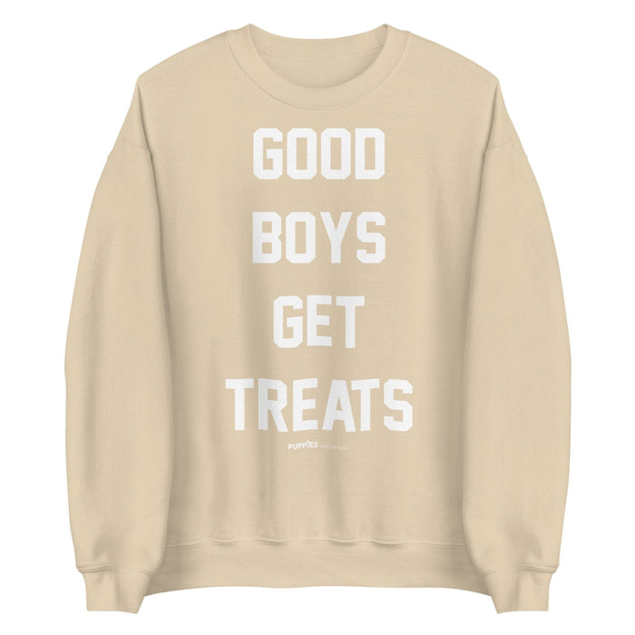 Good Boys Get Treats Unisex Crewneck Sweatshirt in sand