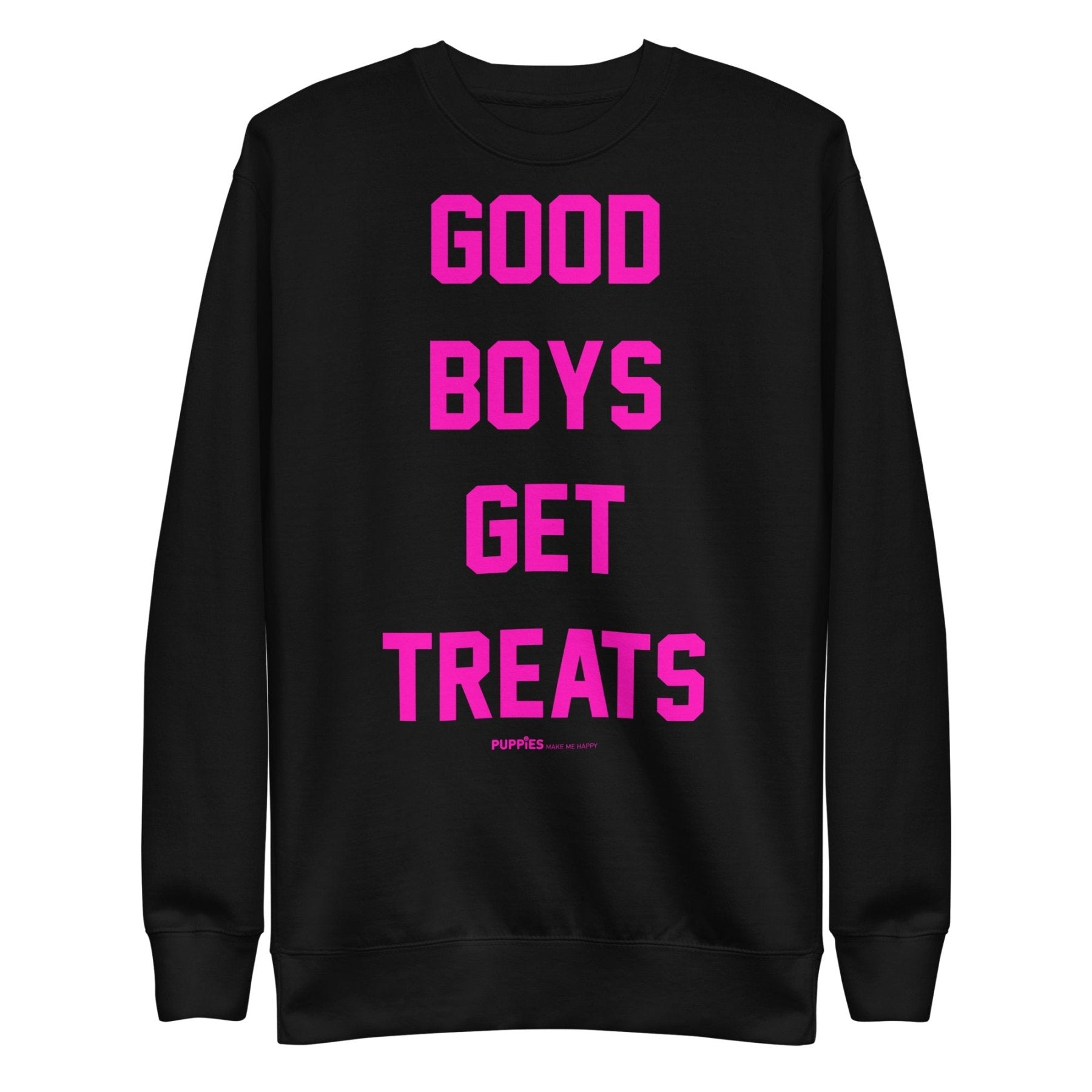 Good Boys Get Treats Crewneck Sweatshirt in black