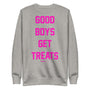 Good Boys Get Treats Crewneck Sweatshirt in heather grey