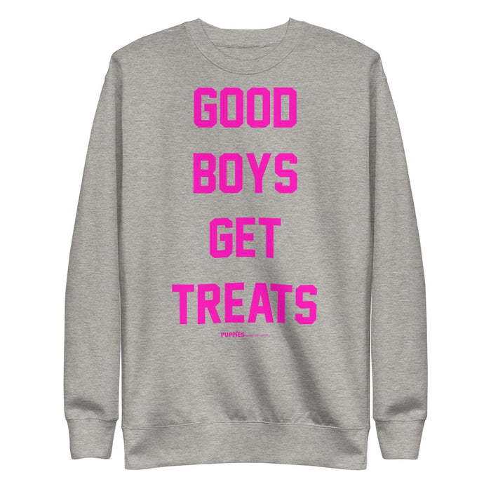 Good Boys Get Treats Crewneck Sweatshirt in heather grey