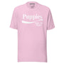 Enjoy Puppies Make Me Happy Unisex Tee in heather prism lilac