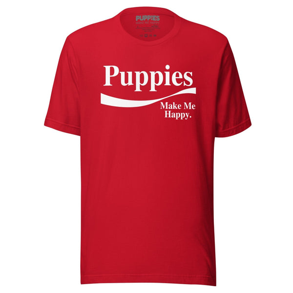Enjoy Puppies Make Me Happy Unisex Tee in red