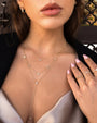 14K Gold Bezel Diamond Lariat Necklace, photo 2