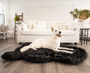PupRug Curve Faux Fur Orthopedic Dog Bed, Midnight Black, photo 3