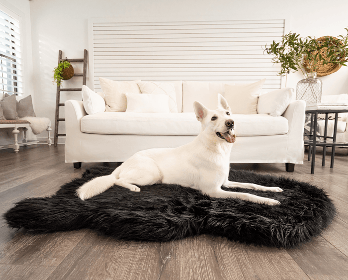 PupRug Curve Faux Fur Orthopedic Dog Bed, Midnight Black, photo 3