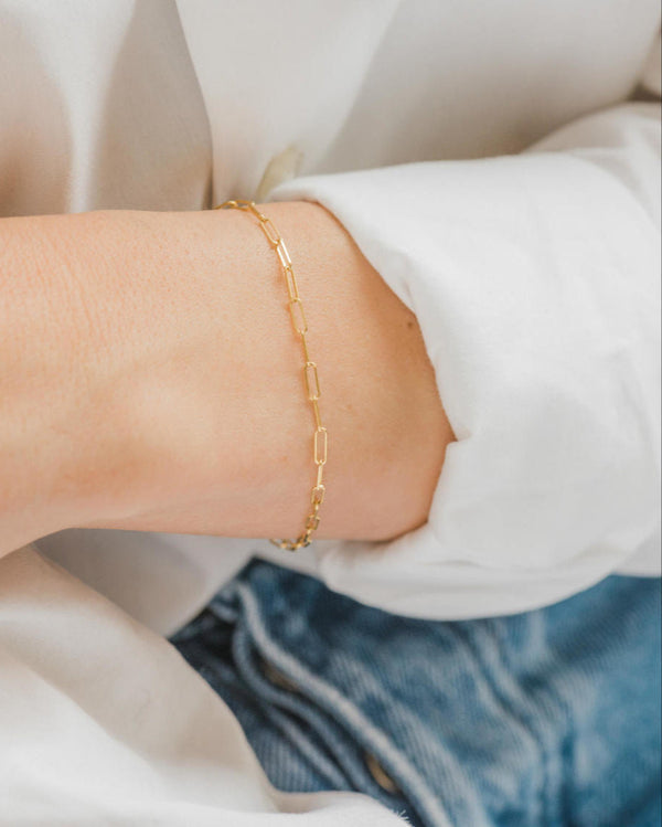 14K Gold Open Link Chain Bracelet, photo 2