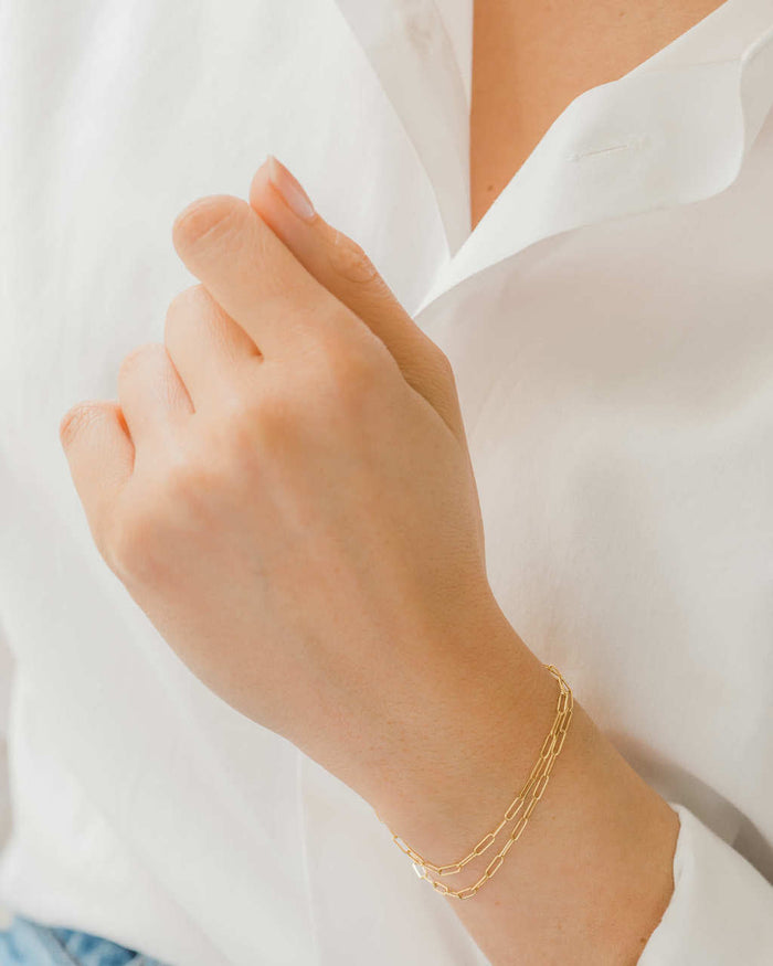 14K Gold Open Link Chain Bracelet, photo 3