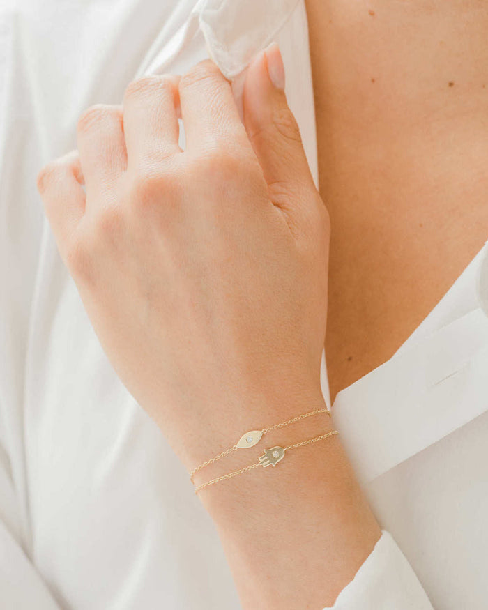 14K Gold Diamond Hamsa Bracelet, photo 2